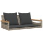Swing bench with gray synthetic rattan cushions 109x62x40 cm by vidaXL, garden benches - Ref: Foro24-368147, Price: 111,40 €,...