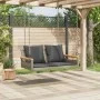 Swing bench with gray synthetic rattan cushions 109x62x40 cm by vidaXL, garden benches - Ref: Foro24-368147, Price: 122,26 €,...