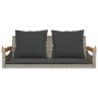 Swing bench with gray synthetic rattan cushions 109x62x40 cm by vidaXL, garden benches - Ref: Foro24-368147, Price: 111,40 €,...