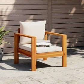 Garden armchair with solid acacia wood cushions by vidaXL, Modular outdoor sofas - Ref: Foro24-367621, Price: 125,99 €, Disco...