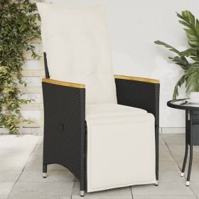 Garden recliner with black synthetic rattan cushions by vidaXL, Garden chairs - Ref: Foro24-365664, Price: 140,89 €, Discount: %
