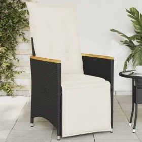Garden recliner with black synthetic rattan cushions by vidaXL, Garden chairs - Ref: Foro24-365664, Price: 129,13 €, Discount: %