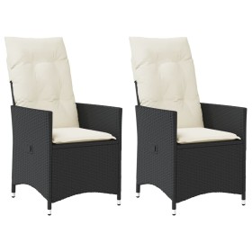 Garden recliners cushions 2 pcs black synthetic rattan by vidaXL, Garden chairs - Ref: Foro24-365645, Price: 210,92 €, Discou...