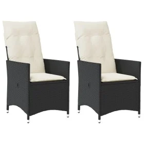 Garden recliners cushions 2 pcs black synthetic rattan by vidaXL, Garden chairs - Ref: Foro24-365645, Price: 230,41 €, Discou...