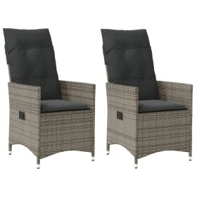 Garden recliners and cushions 2 pcs gray synthetic rattan by vidaXL, Garden chairs - Ref: Foro24-365647, Price: 240,03 €, Dis...