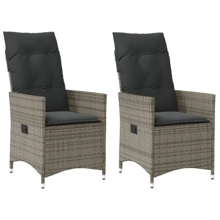 Gartenliegen und Kissen 2 Stück graues synthetisches Rattan von vidaXL, Gartenstühle - Ref: Foro24-365647, Preis: 238,90 €, R...