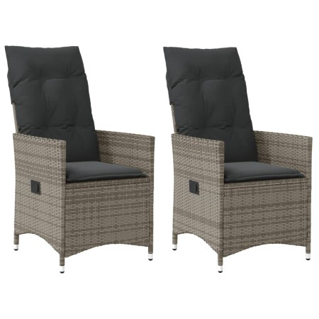 Gartenliegen und Kissen 2 Stück graues synthetisches Rattan von vidaXL, Gartenstühle - Ref: Foro24-365647, Preis: 217,78 €, R...