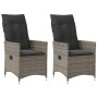 Sillones reclinable jardín y cojines 2 uds ratán sintético gris de vidaXL, Sillas de jardín - Ref: Foro24-365647, Precio: 224...