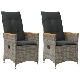 Gartenliegen und Kissen 2 Stück graues synthetisches Rattan von vidaXL, Gartenstühle - Ref: Foro24-365651, Preis: 231,13 €, R...