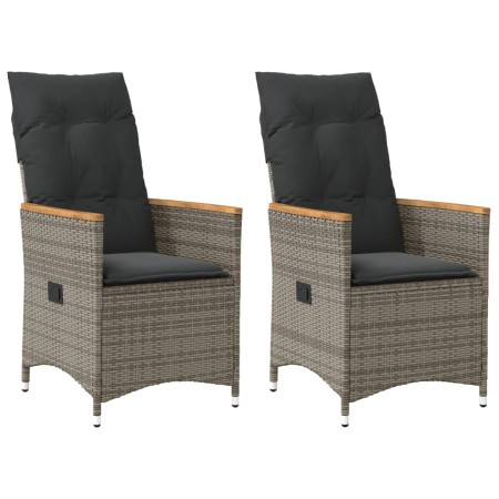 Garden recliners and cushions 2 pcs gray synthetic rattan by vidaXL, Garden chairs - Ref: Foro24-365651, Price: 214,69 €, Dis...