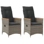 Garden recliners and cushions 2 pcs gray synthetic rattan by vidaXL, Garden chairs - Ref: Foro24-365651, Price: 214,69 €, Dis...
