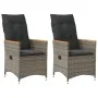 Sillones reclinable jardín y cojines 2 uds ratán sintético gris de vidaXL, Sillas de jardín - Ref: Foro24-365651, Precio: 231...