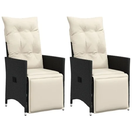Kissen für Gartenliegen, 2 Stück, schwarzes synthetisches Rattan von vidaXL, Gartenstühle - Ref: Foro24-365666, Preis: 215,76...