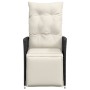 Sillones reclinable jardín cojines 2 uds ratán sintético negro