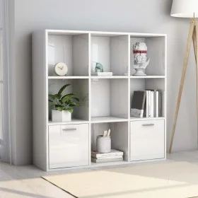 Regal aus glänzend weißem Sperrholz, 98 x 30 x 98 cm von vidaXL, Bücherregale und Regale - Ref: Foro24-801122, Preis: 87,20 €...