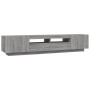Set muebles TV con LEDs 2 pzas madera contrachapada gris Sonoma