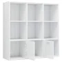 Estantería madera contrachapada blanco brillante 98x30x98 cm de vidaXL, Librerías y estanterías - Ref: Foro24-801122, Precio:...