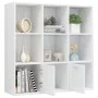 Estantería madera contrachapada blanco brillante 98x30x98 cm de vidaXL, Librerías y estanterías - Ref: Foro24-801122, Precio:...