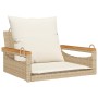 Schaukelbank mit beigen synthetischen Rattankissen 63x62x40 cm von vidaXL, Gartenbänke - Ref: Foro24-368166, Preis: 83,79 €, ...