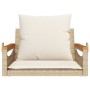 Swing bench with beige synthetic rattan cushions 63x62x40 cm by vidaXL, garden benches - Ref: Foro24-368166, Price: 83,79 €, ...