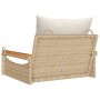 Schaukelbank mit beigen synthetischen Rattankissen 63x62x40 cm von vidaXL, Gartenbänke - Ref: Foro24-368166, Preis: 83,79 €, ...