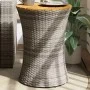 Drum-shaped garden table in synthetic rattan and gray wood by vidaXL, Garden tables - Ref: Foro24-368297, Price: 79,16 €, Dis...