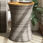 Trommelförmiger Gartentisch aus synthetischem Rattan und grauem Holz von vidaXL, Gartentische - Ref: Foro24-368297, Preis: 70...