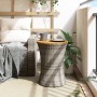 Trommelförmiger Gartentisch aus synthetischem Rattan und grauem Holz von vidaXL, Gartentische - Ref: Foro24-368297, Preis: 70...