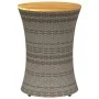 Drum-shaped garden table in synthetic rattan and gray wood by vidaXL, Garden tables - Ref: Foro24-368297, Price: 79,16 €, Dis...