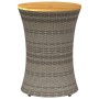 Trommelförmiger Gartentisch aus synthetischem Rattan und grauem Holz von vidaXL, Gartentische - Ref: Foro24-368297, Preis: 70...