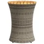 Mesa de jardín en forma de tambor ratán sintético y madera gris de vidaXL, Mesas de jardín - Ref: Foro24-368297, Precio: 74,7...