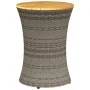 Drum-shaped garden table in synthetic rattan and gray wood by vidaXL, Garden tables - Ref: Foro24-368297, Price: 79,16 €, Dis...