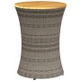 Trommelförmiger Gartentisch aus synthetischem Rattan und grauem Holz von vidaXL, Gartentische - Ref: Foro24-368297, Preis: 70...