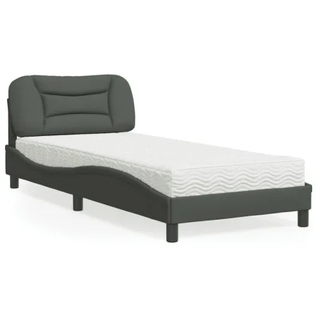 Bed with dark gray fabric mattress 90x190 cm by vidaXL, Beds and slatted bases - Ref: Foro24-3208500, Price: 269,07 €, Discou...