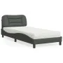 Bed with dark gray fabric mattress 90x190 cm by vidaXL, Beds and slatted bases - Ref: Foro24-3208500, Price: 269,07 €, Discou...