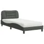 Bed with dark gray fabric mattress 90x190 cm by vidaXL, Beds and slatted bases - Ref: Foro24-3208500, Price: 269,07 €, Discou...