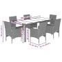 7-piece garden dining set with PE rattan and gray glass cushions by vidaXL, Garden sets - Ref: Foro24-3278577, Price: 508,72 ...