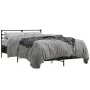 Engineered wood bed frame metal smoked oak 140x200cm by vidaXL, Beds and slatted bases - Ref: Foro24-3280044, Price: 135,36 €...