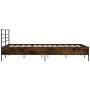 Engineered wood bed frame metal smoked oak 140x200cm by vidaXL, Beds and slatted bases - Ref: Foro24-3280044, Price: 135,36 €...