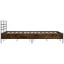 Estructura cama madera ingeniería metal marrón roble 140x200 cm de vidaXL, Camas y somieres - Ref: Foro24-3280046, Precio: 14...