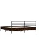 Engineered wood bed frame oak brown metal 140x200 cm by vidaXL, Beds and slatted bases - Ref: Foro24-3280046, Price: 140,95 €...