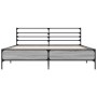 Estructura cama madera ingeniería metal gris Sonoma 150x200 cm de vidaXL, Camas y somieres - Ref: Foro24-3280050, Precio: 144...