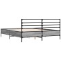 Estructura cama madera ingeniería metal gris Sonoma 150x200 cm de vidaXL, Camas y somieres - Ref: Foro24-3280050, Precio: 144...