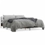 Engineered wood bed frame metal smoked oak 180x200cm by vidaXL, Beds and slatted bases - Ref: Foro24-3280059, Price: 151,04 €...