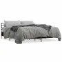 Engineered wood bed frame metal smoked oak 180x200cm by vidaXL, Beds and slatted bases - Ref: Foro24-3280059, Price: 149,21 €...