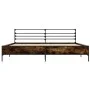 Engineered wood bed frame metal smoked oak 180x200cm by vidaXL, Beds and slatted bases - Ref: Foro24-3280059, Price: 149,21 €...