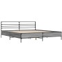 Sonoma gray metal engineered wood bed frame 200x200 cm by vidaXL, Beds and slatted bases - Ref: Foro24-3280065, Price: 162,45...