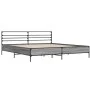 Sonoma gray metal engineered wood bed frame 200x200 cm by vidaXL, Beds and slatted bases - Ref: Foro24-3280065, Price: 160,42...