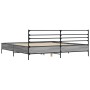 Sonoma gray metal engineered wood bed frame 200x200 cm by vidaXL, Beds and slatted bases - Ref: Foro24-3280065, Price: 162,45...