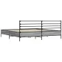 Sonoma gray metal engineered wood bed frame 200x200 cm by vidaXL, Beds and slatted bases - Ref: Foro24-3280065, Price: 160,42...